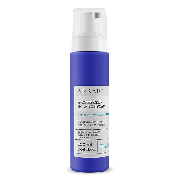 A‑QS Hacker Balance Foam ارکانا – فوم پاک‌کننده تخصصی تنظیم‌کننده چربی و محافظت‌کننده پوست (200 میل)
