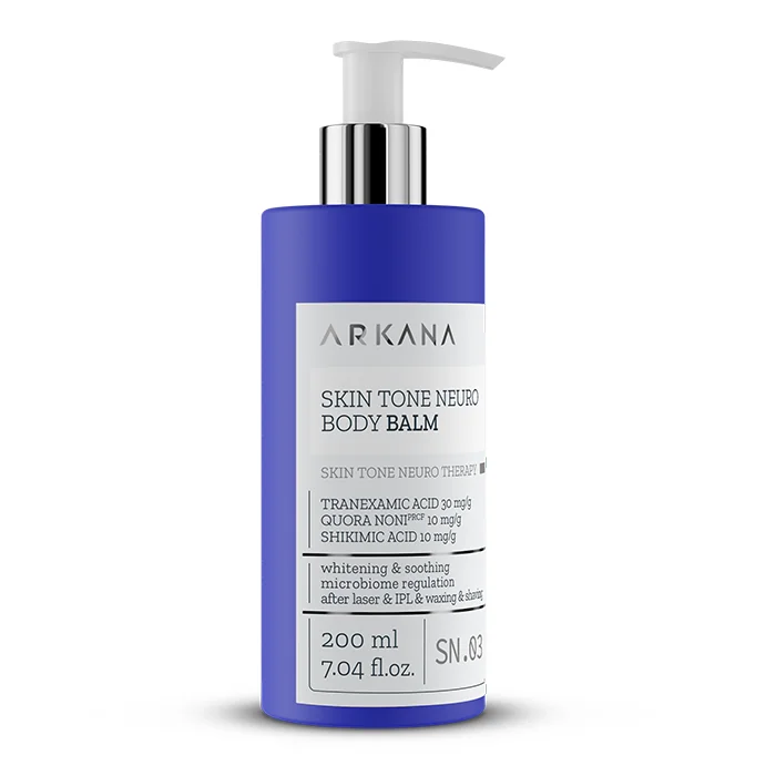 UniTone Neuro Body Balm ارکانا – بالم تخصصی بدن روشن‌کننده، ضدلک و یکنواخت‌کننده رنگ پوست (200 میل)