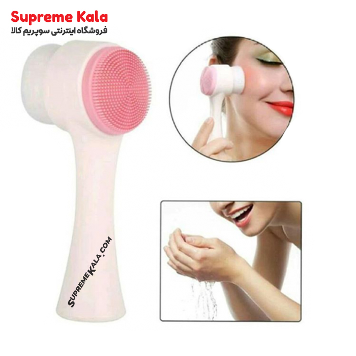 فیس براش دوطرفه دستی مویی و سیلیکونی